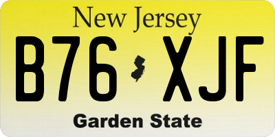 NJ license plate B76XJF