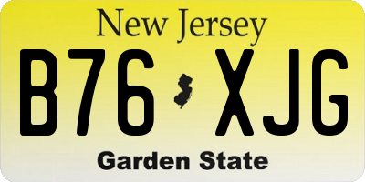 NJ license plate B76XJG