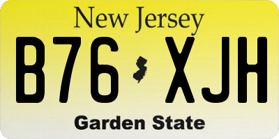 NJ license plate B76XJH