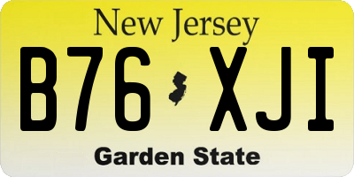 NJ license plate B76XJI