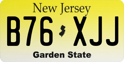 NJ license plate B76XJJ