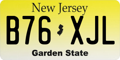 NJ license plate B76XJL