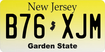 NJ license plate B76XJM