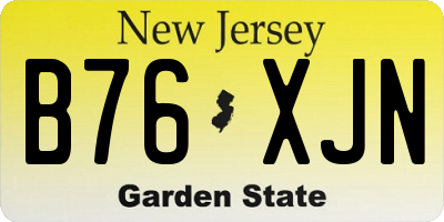 NJ license plate B76XJN