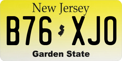 NJ license plate B76XJO