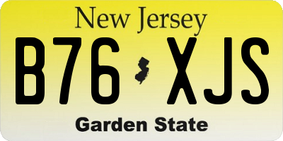 NJ license plate B76XJS