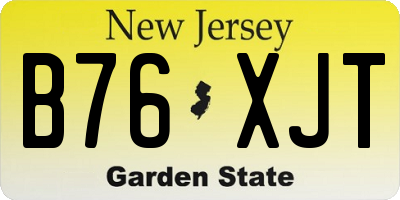 NJ license plate B76XJT