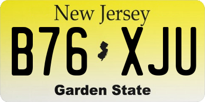 NJ license plate B76XJU