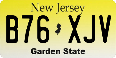 NJ license plate B76XJV