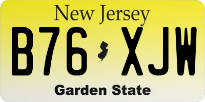 NJ license plate B76XJW