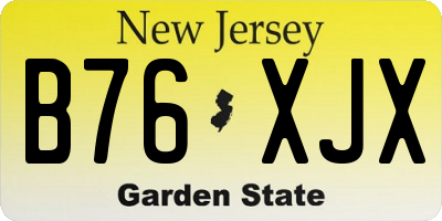 NJ license plate B76XJX