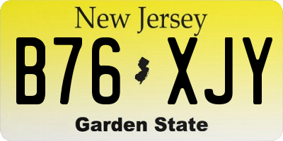 NJ license plate B76XJY