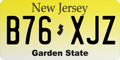 NJ license plate B76XJZ