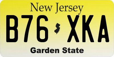 NJ license plate B76XKA