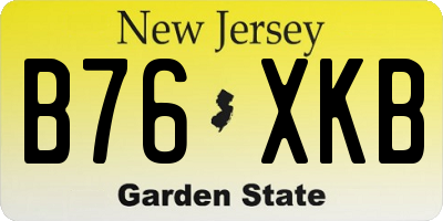 NJ license plate B76XKB