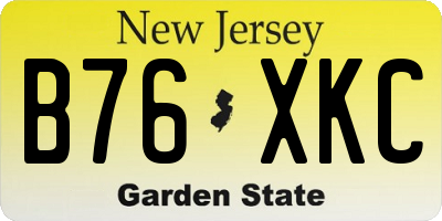 NJ license plate B76XKC