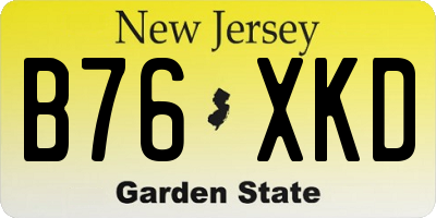 NJ license plate B76XKD
