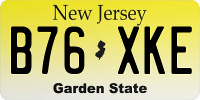 NJ license plate B76XKE