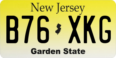 NJ license plate B76XKG