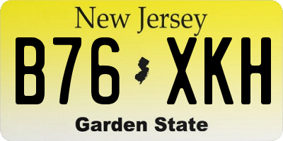 NJ license plate B76XKH