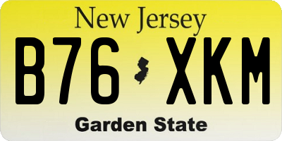 NJ license plate B76XKM