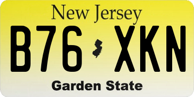 NJ license plate B76XKN