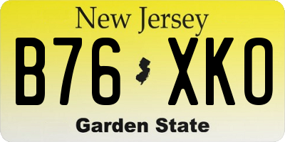 NJ license plate B76XKO