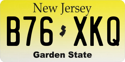 NJ license plate B76XKQ
