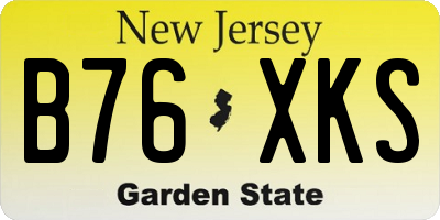 NJ license plate B76XKS