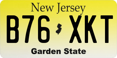 NJ license plate B76XKT