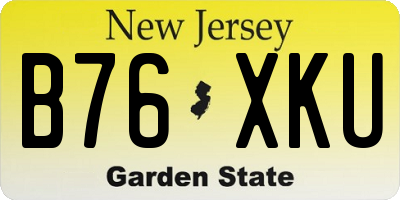 NJ license plate B76XKU