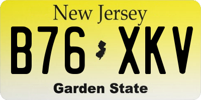 NJ license plate B76XKV