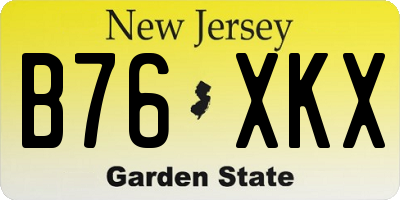 NJ license plate B76XKX