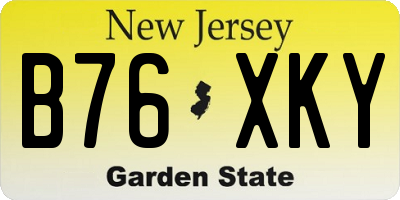 NJ license plate B76XKY
