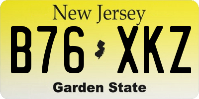 NJ license plate B76XKZ