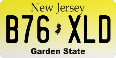 NJ license plate B76XLD