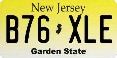 NJ license plate B76XLE