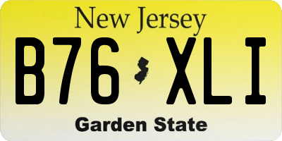 NJ license plate B76XLI