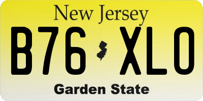 NJ license plate B76XLO