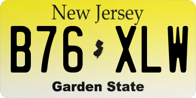NJ license plate B76XLW