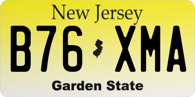 NJ license plate B76XMA