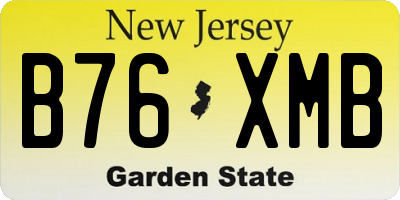 NJ license plate B76XMB