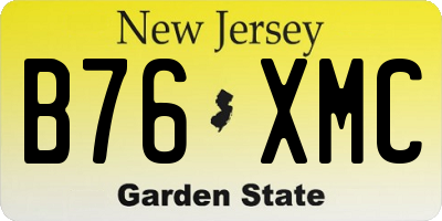 NJ license plate B76XMC