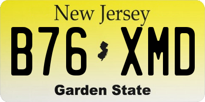 NJ license plate B76XMD