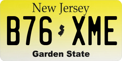 NJ license plate B76XME