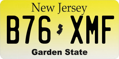 NJ license plate B76XMF