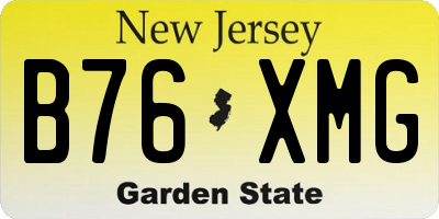 NJ license plate B76XMG