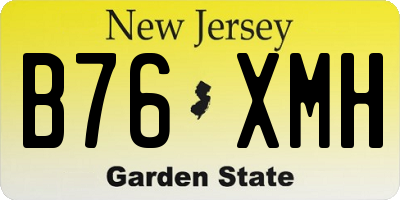 NJ license plate B76XMH