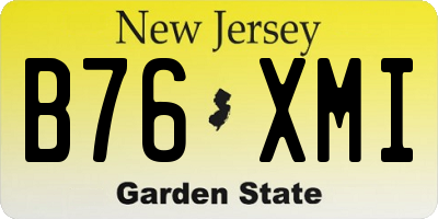 NJ license plate B76XMI