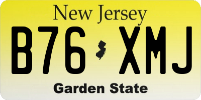 NJ license plate B76XMJ